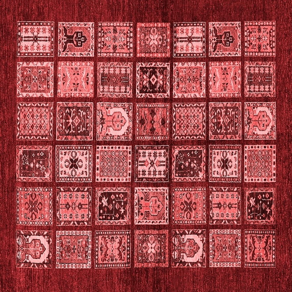 Ahgly Company Indoor Square Southwestern Red Country Area Rugs, 7' Square