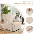 thumbnail image 3 of Timeles Recliner Chair Covers, Stretch Reclining Cover, Recliner Sofa Slipcovers Stripe Jacquard Recliner Couch Covers Furniture Protector Covers for Pet Kid (1 Seater, Vanilla), 3 of 7
