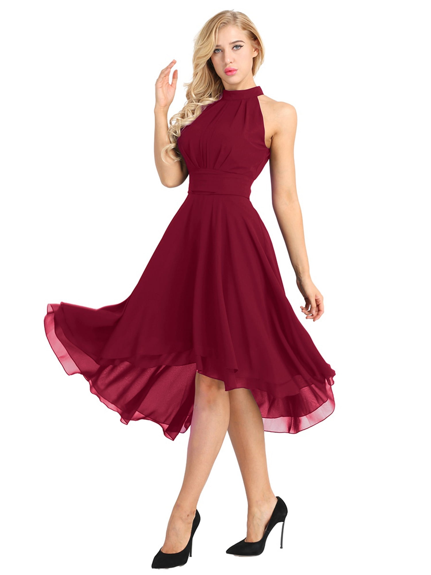 high low flare dress
