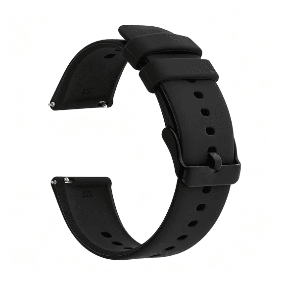 DESIGNICE Silicone Watch Bands, Quick Release Waterproof Soft Rubber Replacement Straps with Silver Plated Stainless Steel Buckle Compatible with Sport Watch for Men Women