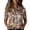 Khaki, variant on Women's Retro Shirt Women's Satin Printed Short Sleeved Shirt Vacation Style Shirt