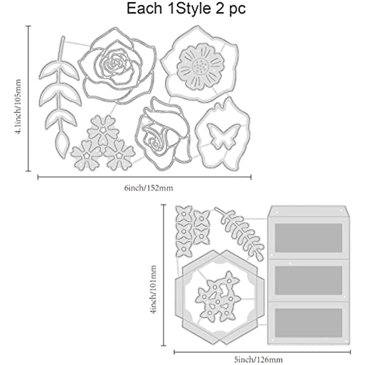 SEWACC 2 Sets Carbon Steel Die Dresden Plate Template for Quilting  Heartfelt Creations DIY Wedding Floral die cuts Scrapbook Cutting die  Making