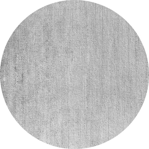 Ahgly Company Indoor Round Solid Gray Modern Area Rugs, 5' Round