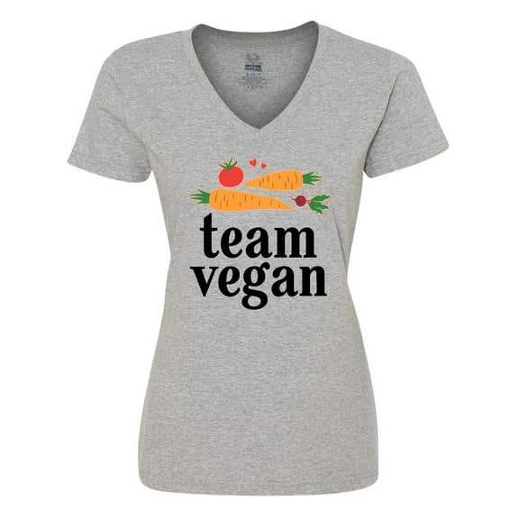 Inktastic Vegetarian Gift Team Vegan Women's V-Neck T-Shirt