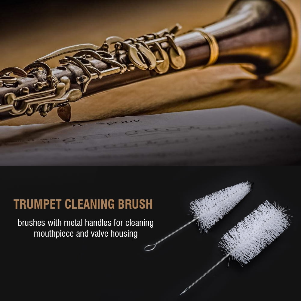 Ymiko Trumpet Cleaning Brush, Trumpet Cleaning Set, Plastic Mouthpiece Repair Valve Housing For