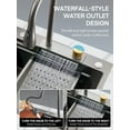 thumbnail image 4 of Waterfall Drop-In Kitchen Sink for Workstation, Stainless Steel Single Bowl Kitchen Sink with Faucet, 31.5 x 18 inch, 4 of 8