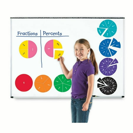 UPC: 0765023816167 | Learning Resources LRNLER1616 Double-Sided Magnetic Fraction Circles 6 / Set Multicolor