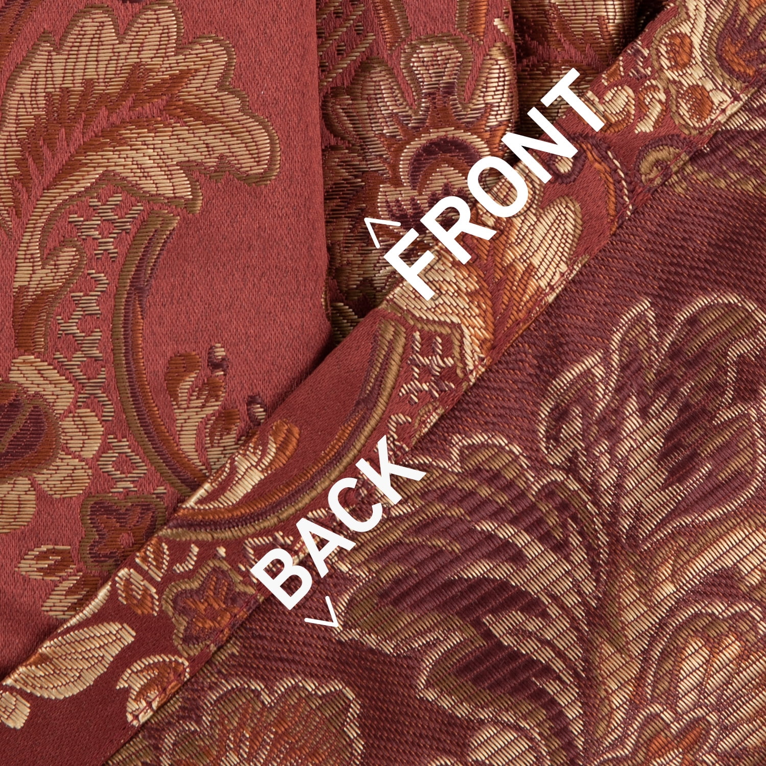 VOGOL Burgundy Damask Valance, Ultra Wide Swag Curtains with Beads 110x43 Inches for Bedroom