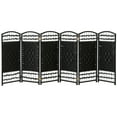 thumbnail image 2 of Red Lantern 3 ft. Short Fiber Weave Folding Screen - Black - 6 Panels, 2 of 7