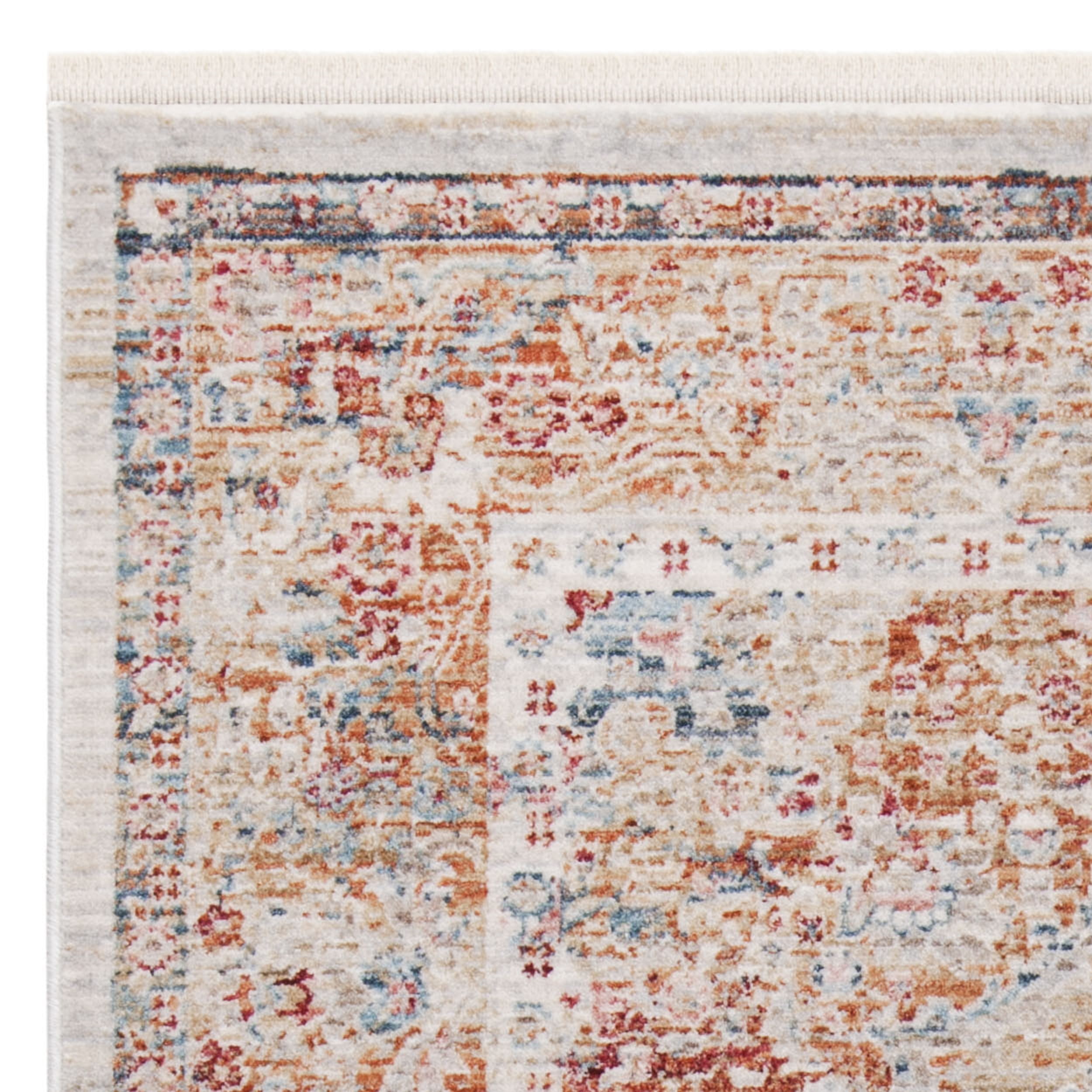 SAFAVIEH Kenitra Georgiana Distressed Polyester Area Rug, Grey/Light Blue, 3' x 5'