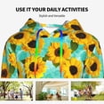 thumbnail image 4 of Lsque Sunflowers With Green Leaves Pattern Casual Women's Hoodie,Hooded Sweatshirt with Kangaroo Pocket,Pullover Hoodie with Eye-catching Drawstrings-X-Large, 4 of 7