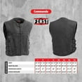 thumbnail image 3 of First Mfg Co - Commando - Men's Motorcycle Biker Riding Black Leather Vest - 5X Large, 3 of 5