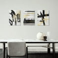 thumbnail image 4 of Hieng Black and White Abstract Canvas Wall Art 3 Piece Gold Painting Modern wall Decor Canvas Print Artwork for Living Room Office Bedroom Unframed, 4 of 6