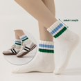 thumbnail image 6 of CoCoMangos Novelty Socks For Women - Striped Retro Mini Crew Sporty Calf Casual Cotton Ankle Socks, 6 of 7