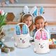 thumbnail image 1 of Bolsa de caramelos para conejos de Pascua – Cesta de almacenamiento | Material de tela, fondo reforzado, gran capacidad | Azul, Estilo Rosa | 14,9x8,6 en Tamaño | Uso Resistente y Versátil, 1 of 6