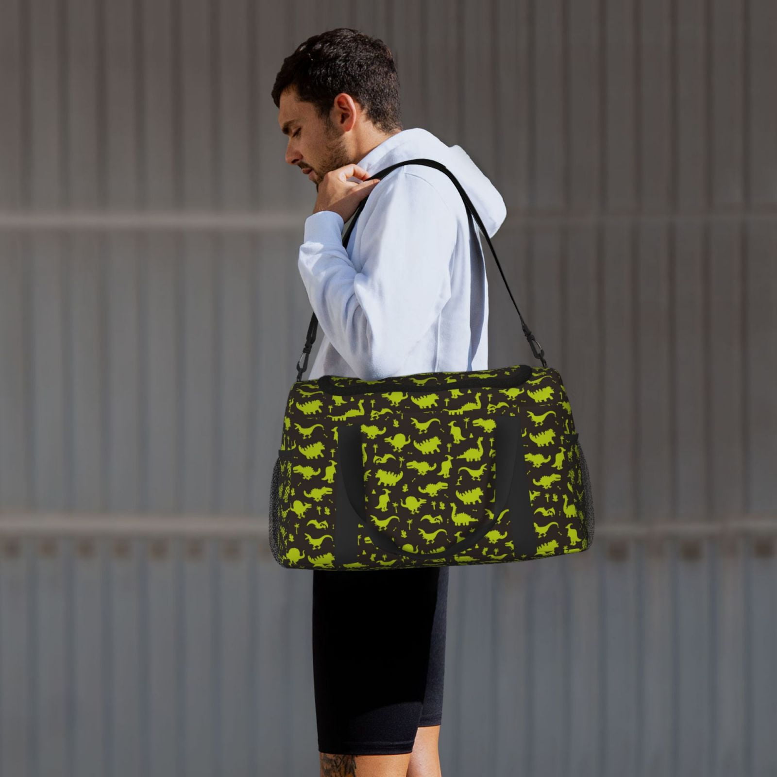 Fuzoiu Cute Dinosaurs (2) Print Travel Duffle Bag,Carry On Tote Bags,Duffel Bag,Sport Gym Bag, Hospital Bag for Labor and Delivery, Overnight Bag,Luggage Bag