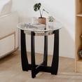 thumbnail image 2 of Patiojoy Glass End Table 24" Round Side Table with Tempered Glass Top Transparent & Black, 2 of 9