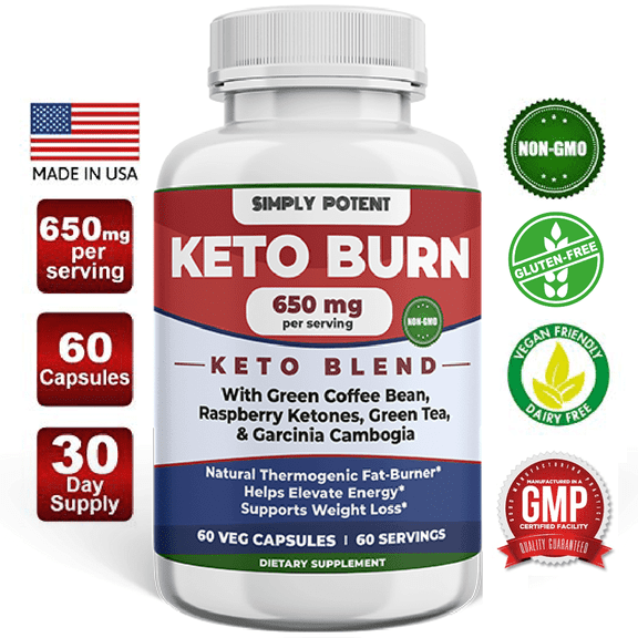 Simply Potents Keto Diet Pills – Raspberry Ketone, Garcinia Cambogia, Green Tea & Coffee Extract – 30-Day Supply