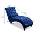 thumbnail image 3 of LiangFu Modern Velvet Lounge Chair Rolled Single-seater Sofa with Round Comfortable Pillow and Acrylic Legs for Living Room Navy, 3 of 8
