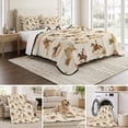thumbnail image 6 of Twin Quilt Set 68''x86'', Western Cowboy Lightweight Summer Bedspread Coverlet Set with 2 Pillow Shams, Vintage Country Horse Plants Art Breathable All Season Quilt Bedding for Dorm/Bedroom, 6 of 9