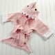 thumbnail image 5 of Bata de baño con capucha para bebé Aspen, algodón, rizo, tiburón rosa, 5 of 9