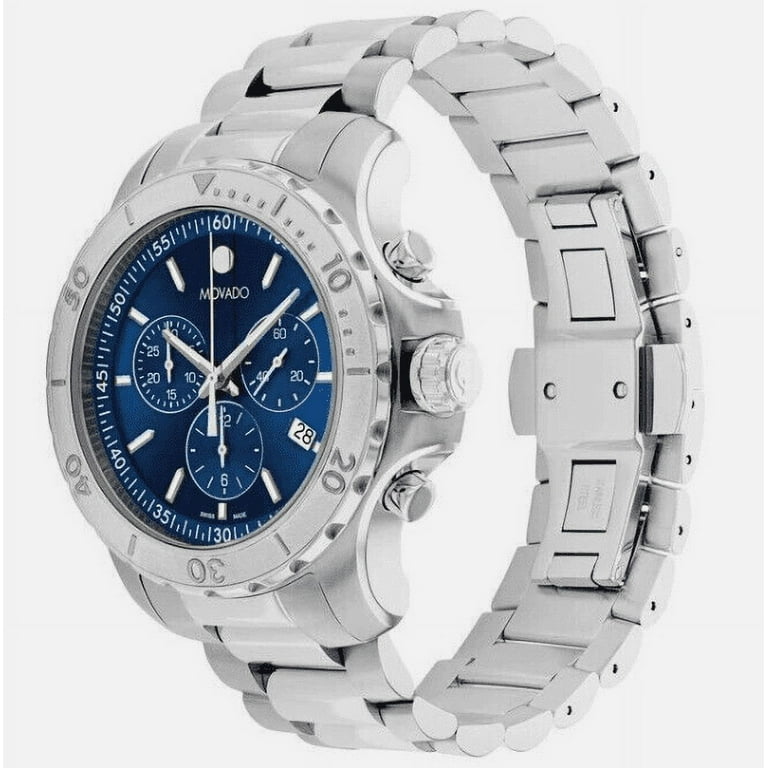 Movado Series 800 Men s Swiss Watch Blue Dial S Steel 42mm 200m Water Resistant 2600151 Walmart