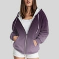 thumbnail image 2 of Sgkm Oversized Hoodies for Women Color Change Jackets Thermal Zip Hoodies Trendy Womens Blouses Casual Light Purple XL, 2 of 4