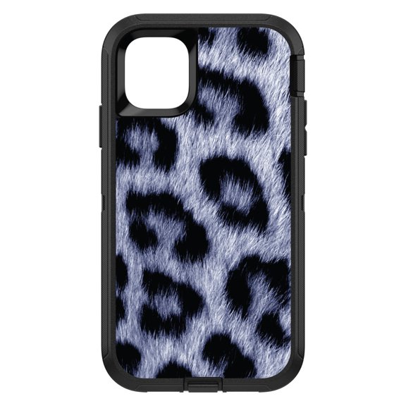 DistinctInk Custom SKIN / DECAL compatible with OtterBox Defender for iPhone 11 Pro MAX (6.5" Screen) - Blue Black Leopard Fur Skin Print