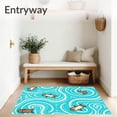 thumbnail image 3 of ODIKA 5' x 7' Machine Washable Non-Slip Area Rug, Kawaii wave High Traffic Rug, Blue, 678282, 3 of 7