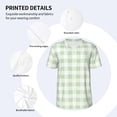 thumbnail image 5 of Fotbe Green Checkboard Baseball Jersey Shirt for Men and Women, Casual Short Sleeves Button Down T-Shirt-, 5 of 9