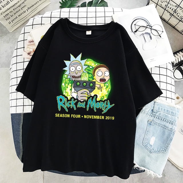 Verano 2021 Rick and Morty impreso camiseta de dibujos animados personaje de manga corta simple y casual camiseta popular para hombres y mujerespangjing