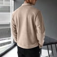 thumbnail image 5 of WIZUTIZ Suede Jacket For Men Zip Up Long Sleeve Fold Collar Work Jacket Casual Fall Winter Coat With Pockets Black Blue White, 5 of 7
