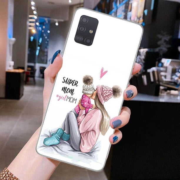 Funda de teléfono de TPU suave para Samsung Galaxy A72, A52, A32, 5G, A50, A70, A71, A21S, A31, A40, A41, A11, A12, A20, Super Mom, Baby Girl Boy Cover qiuyongmign unisex