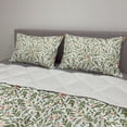 thumbnail image 2 of Floral Comforter & Sham Bedding Set, Watercolor Style Burgeoning Spring Flowers and Leaves, 3 pcs Duvet Set Microfiber Filling Quilt, 5 Sizes, Olive Green Multicolor, by Ambesonne, 2 of 4