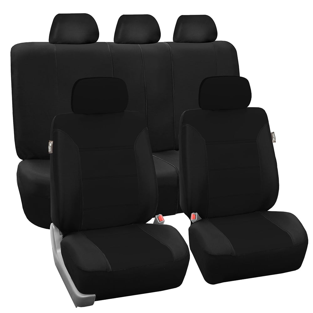 FH Group Black Classic Khaki Seat Covers, Side Airbag Compatible, Full