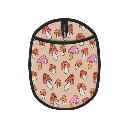 

Pofeuu 70s Mushroom Print Silicone Pot Mat Mitten With Hanging Loop Heat Resistant Oven Mitts Non-Slip Bbq Baking Smoking Potholders