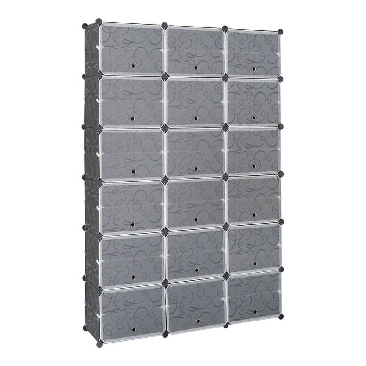 12-Tier Portable Shoe Rack Organizer - 72-Pair Capacity, 36 Grids Expandable Tower Shelf Storage Cabinet, Black, for Heels, Boots, Slippers, DIY Modular Design