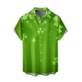 thumbnail image 2 of WREESH Men's Button Down Shirt Casual St. Patrick's Day Shirt Shamrocks Print Beach Shirt Turndown Short Sleeve Shirt Green, 2 of 4