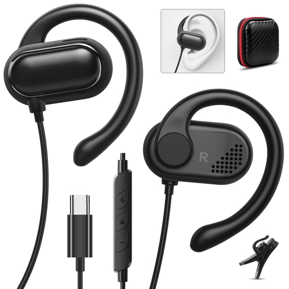 Auriculares supraaurales USB C Jelanry con micrófono para deportes