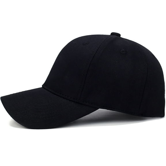 ZWGHEBK Solid Color Baseball Cap Breathable Snapback Hat Sun Hat for Men Women, Washed-Cotton Plain Baseball Cap, Vintage Adjustable Unstructured Hats, Black, One Size