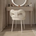 thumbnail image 2 of Seipola Room Chair Vanity Stool with Bowknot Backrest Adjustable Makeup Chair for Room Bedroom Faux Wool Seat Heavy Duty Metal Legs Non-slip Pads Versatile, 2 of 8