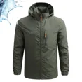 thumbnail image 2 of Chaqueta impermeable de senderismo para hombre, nueva chaqueta deportiva informal de otoño con capucha desmontable, para campo, escalada, viajes, cortavientos fino, 2 of 4