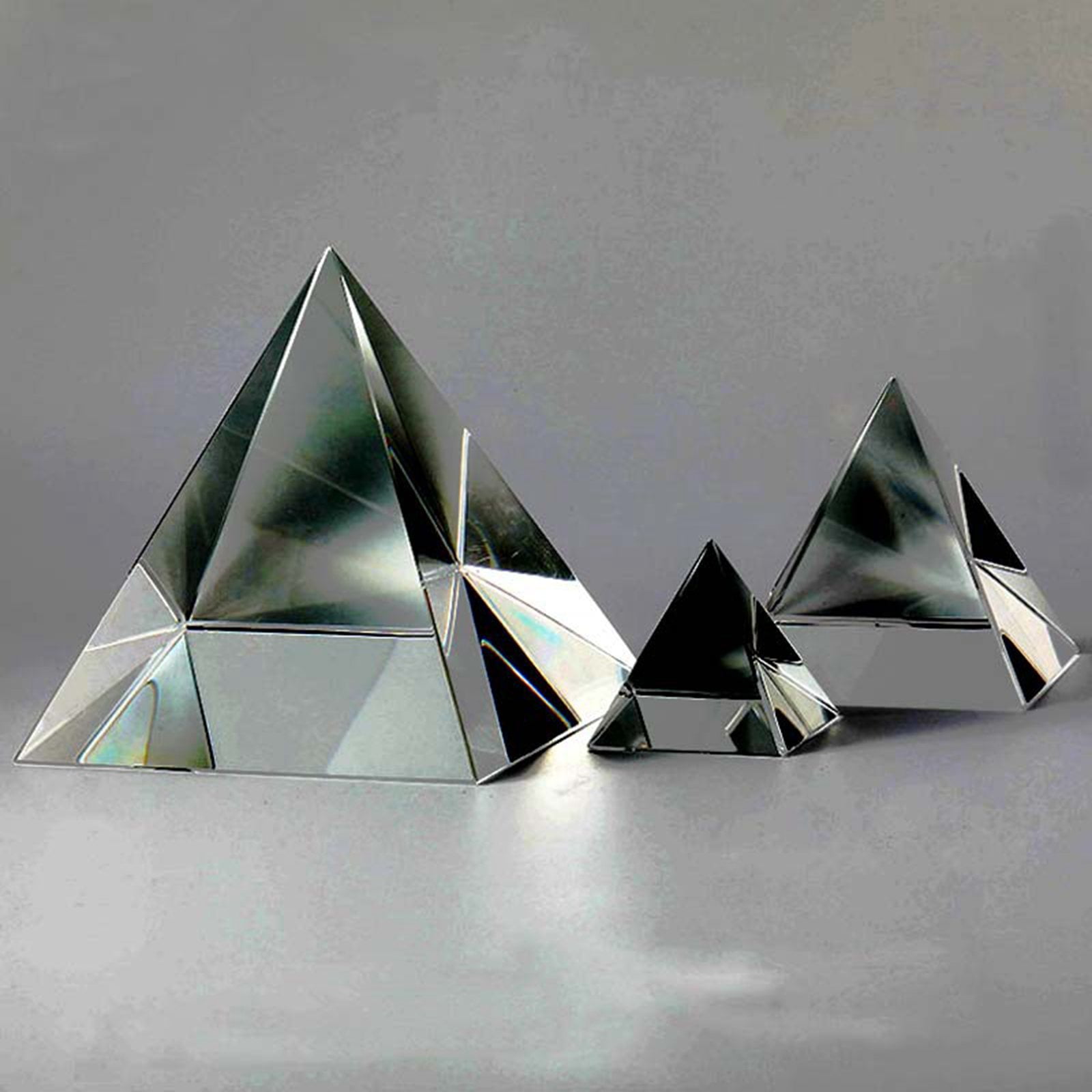 4 Inch K9 Crystal Pyramid Prism Suncatcher Paperweight Ornament Collections 