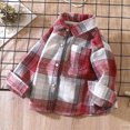 thumbnail image 2 of WXFAZCVU Boy Flannel Shirt Plaid Button Down Jacket Coat Fall Outfits Versatile Lapel Top Going Out Size 18-24 Months, 2 of 4