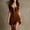 Brown, variant on Women's Fringe Mini Dress with Zip-Front and Suede Texture, Western Retro Bohemian Style, Sleeveless Slim Fit Bodycon, Music Festival Party Outfit for Women