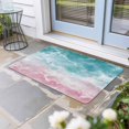 thumbnail image 2 of Turquoise Pink Coastal Doormat Outdoor Entrance 20"x31.5", Summer Beach Nautical Absorb Moisture Dirt Door Mats, Non-Slip Rubber Backing Floor Mats Indoor, Low-Profile Front Door Rugs, 2 of 9