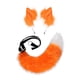thumbnail image 5 of Diadema Salvador con Cola de Zorro de Piel Sintética Naranja Blanco Orejas de Tai, 5 of 7
