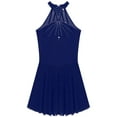 thumbnail image 5 of YiZYiF Womens Shiny Rhinestone Skating Dance Dress Halter Neck Skating Leotard Dress, 5 of 6