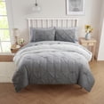 thumbnail image 2 of Set de edredón Sweet Home Collection Ombre Pintuck Gray Queen, 2 of 6