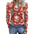 thumbnail image 6 of Christmas Long Sleeve Shirts for Women Y2k Ribbed Slim Fit Funny Santa Claus Print Tee Blouses Fall Fashion Basic Party Crew Neck Thermal T-Shirts, 6 of 6
